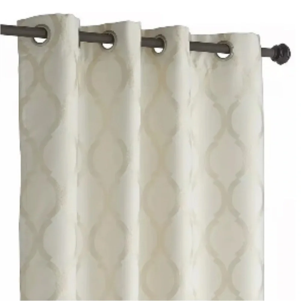 Pier 1 Imports Moorish Tile Lined Curtain Panel Grommet Ivory 84